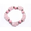 ローズクオーツ＆インカローズ　ハートデザインブレスレット