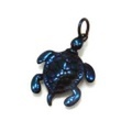 純チタンペンダントトップ　かめ(動物シリーズ)・純チタンブルー　T62BL