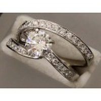新着値下げ【PT900プラチナ】指輪　リング　ダイヤモンド1.004ｃｔ・0.51ｃｔ　E-VVS2-VG　ソーティング付　11.5号　8.0ｇ　60161-0