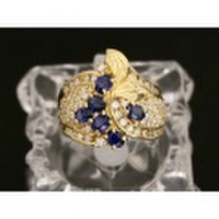 新着価格破壊【K18YG イエローゴールド】指輪 リング サファイア1.40ct ダイヤモンド1.01ct 10.5g 14号 レディース 8898-0