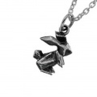 折り紙 ラビット ペンダント ≪2mmアズキチェーン割引セット≫ メンズ ネックレス シルバー アクセサリー うさぎ [シルバーペンダント]