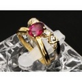 値下げ【K18YG/PT900 イエローゴールド/プラチナ】 指輪　リング　ガーネット1.47ct ダイヤモンド0.07ct 11号　10.7g　レディース　286-0 ジュエリー　人気