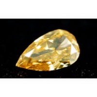 天然イエローダイヤモンド ルース(裸石) 0.096ct 【蛍光性がミディアムイエローイッシュグリーン】【中央宝石研究所】【送料無料