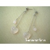 天然石ローズクォーツピアス