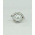 白蝶真珠ナチュラルカラーデザインリング