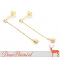 流れ星が揺れる ダイヤモンド ピアス K18YG D:0.03 D:0.03 [18金イエローゴールド スウィング スター]