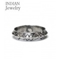 INDIAN JEWELRY ナバホ族アーティストの作品『NAVAJO STAMPED SILVER RING』【アメカジ・ネイティブ】IJ-099