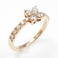 4゜C フラワー ダイヤモンドリング