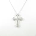 K18WG クロス ダイヤモンドネックレス