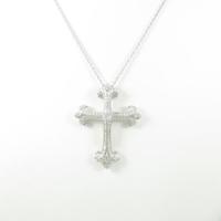 K18WG クロス ダイヤモンドネックレス