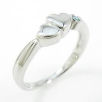 K18WG ハート ダイヤモンドリング