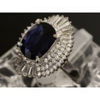 ☆誕生石9月新着【PT900 プラチナ】指輪 リング サファイア5.49ct ダイヤモンド1.72ct 12.5号 15.2g レディース 9598-0