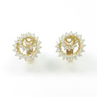 750YG／K14WG ダイヤモンドイヤリング