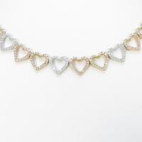 750スリーカラー ハート ダイヤモンドネックレス