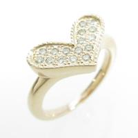 K18PG ハート ダイヤモンドリング