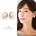 イヤリング　パール　フラワー　チタン　キュービックジルコニア　シンプル　ゴールド　シルバー　ピアス　レディース　ジュエリー　シンプル　ニッケルフリー　プレゼント　ジュエリー　コットンパール　ビジュー