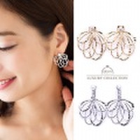 イヤリング　透かし柄　パール　チタン　大人可愛い　レディース　ジュエリー　上品　デイリー　オフィス　イヤリング　ゴールド　シルバー　プレゼント　ニッケルフリー