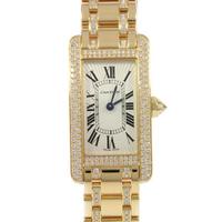 カルティエ WB7043JQ タンクアメリカン YG／クロス2D・ブレスセミD クォーツ