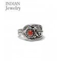 INDIAN JEWELRY ナバホ族アーティストの作品『NAVAJO SILVER RING CORAL』【アメカジ・ネイティブ】IJ-127