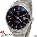 タグホイヤー 腕時計 メンズ カレラ キャリバー7 ツインタイム 自動巻き SS ブラック文字盤 WAR2010 BA0723 TAG HEUER 極美品 [121137]