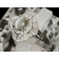 【PT900 プラチナ】指輪 リング キャッツアイ0.80ct ダイヤモンド0.54ct 11号 6.8g レディース 2362-0