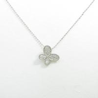 K18WG バタフライ ダイヤモンドネックレス