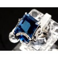 ☆誕生石11月新着【K14WG ホワイトゴールド】指輪 リング ブルートパーズ29.03ct ダイヤモンド0.15ct 12.7g 16号 レディース 12352-0
