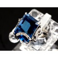 ☆誕生石11月新着【K14WG ホワイトゴールド】指輪 リング ブルートパーズ29.03ct ダイヤモンド0.15ct 12.7g 16号 レディース 12352-0