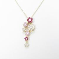 セイレーン アズーロ フラワー カラーストーンネックレス