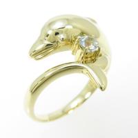 K18YG ドルフィン アクアマリンリング