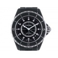 【CHANEL シャネル】J12 黒セラミック H1626 12Pダイヤ 自動巻 デイト メンズ 11430-0