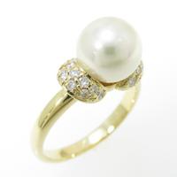 K18YG アコヤパールリング