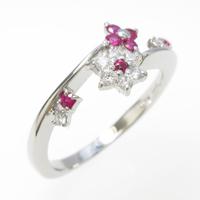 PT フラワー ルビーリング