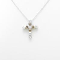 750WG／K18WG クロス ダイヤモンドネックレス