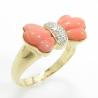 750YG／750WG リボン サンゴリング20％引き