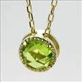 K10イエローゴールドペリドットネックレス