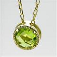 K10イエローゴールドペリドットネックレス