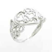 K14WG ハート ダイヤモンドリング