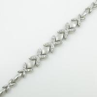 K14WG フラワー ダイヤモンドブレスレット10％引き