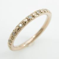 K18PG ハート ダイヤモンドリング