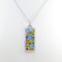 K18WG カラーストーンネックレス