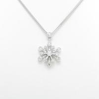K18WG スノーフレーク ダイヤモンドネックレス30％引き