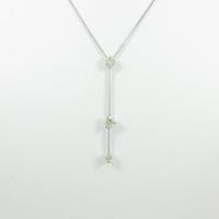 K18WG スリーストーン ダイヤモンドネックレス20％引き