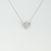 K18WG ハート パヴェ ダイヤモンドネックレス30％引き