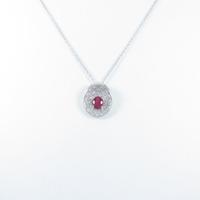 K18WG ルビーネックレス