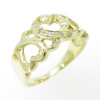 K18YG ハート ダイヤモンドリング