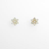 K18YG フラワー ダイヤモンドピアス