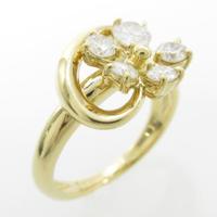 K18YG フラワー ダイヤモンドリング