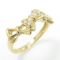 K18YG リボン ダイヤモンドリング