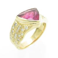 K18YG ルベライトトルマリンリング